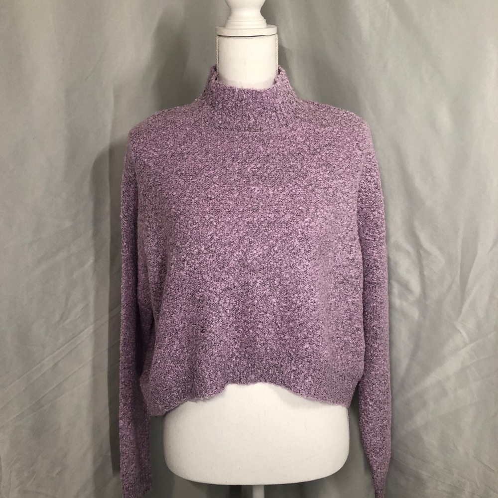 High Low Mock Neck Sweater
